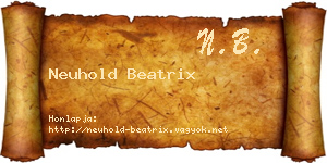 Neuhold Beatrix névjegykártya